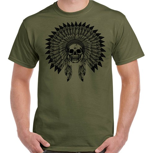 Indian skull shirt headdress - skull,